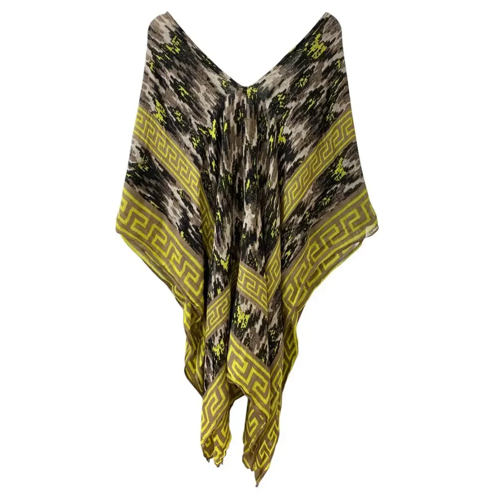 Theodora & Callum Kimono Kaftan Cover Up Tunic Boho Resort Linen Women’s O/S - Picture 4 of 4